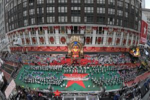 UMass Marching Band from above